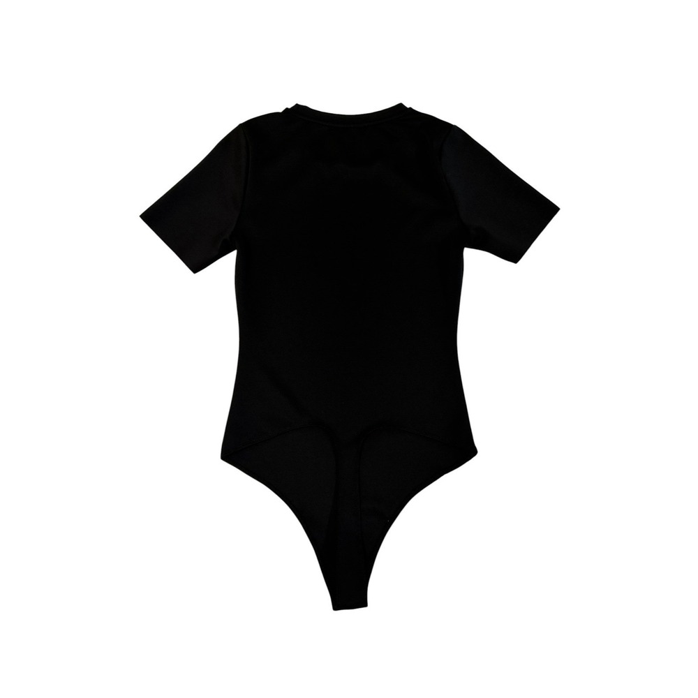 Good American Compression Crew Neck Bodysuit Black 1 Thong Short Sleeve GB0365 - Picture 5 of 13